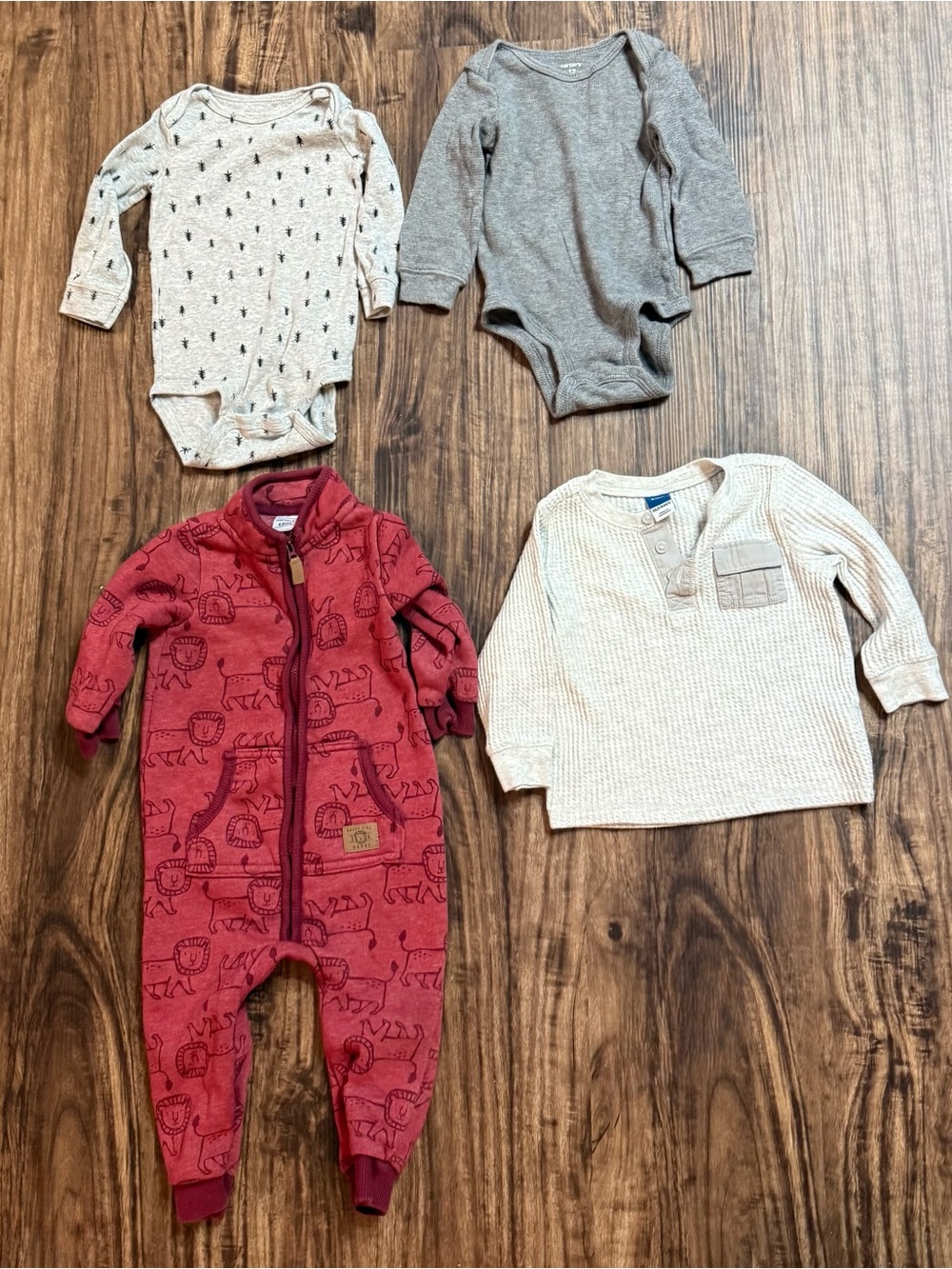 9-12 Months Boys Winter Fall Bundle Infants Baby Long Sleeve Outfits Body Suits